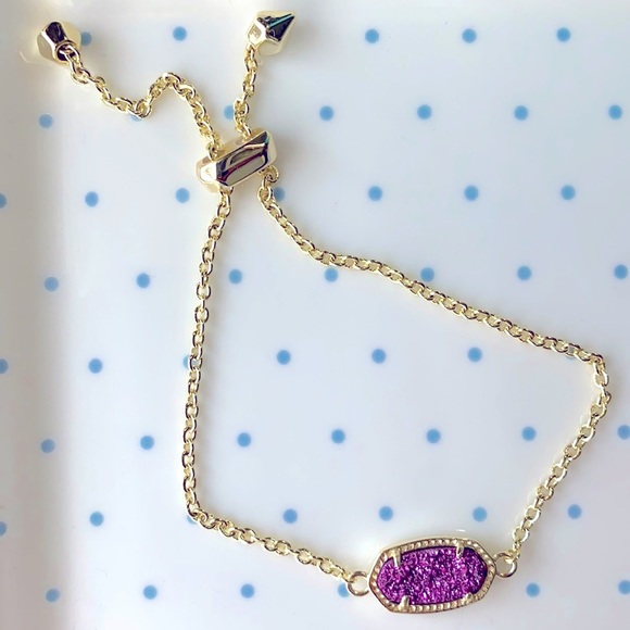 Kendra Scott Jewelry - Kendra Scott Bracelet - Elaina Gold Adjustable Chain Gold & Purple
